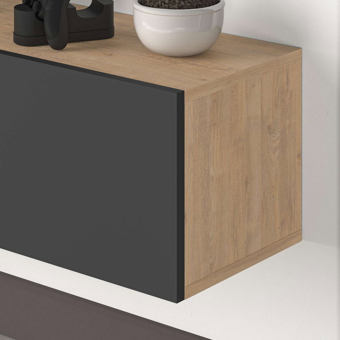 Hanah Home Francy 180 Soporte de TV Roble Zafiro y Antracita Hanah Home Francy 180 Soporte de TV Roble Zafiro y Antracita